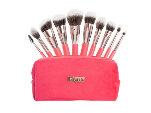 KIT DE BROCHAS X10 ROSA TERCIOPELO BRT2287 TRENDY